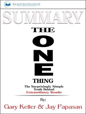 cover image of Summary of the ONE Thing